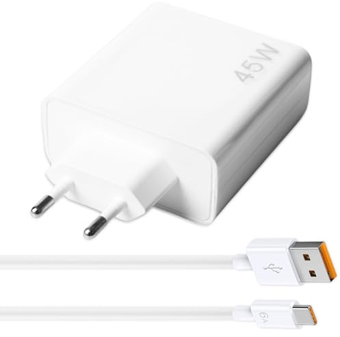 45W Ladegerät mit 6A Typ C Ladekabel 1M, Schnellladegerät USB für Xiaomi Redmi Note 14 Pro 5G 6A Power Handy Ladegeräte für Xiaomi 14T Pro Poco X7 M7 M6 Pad 7 Redmi Pad SE