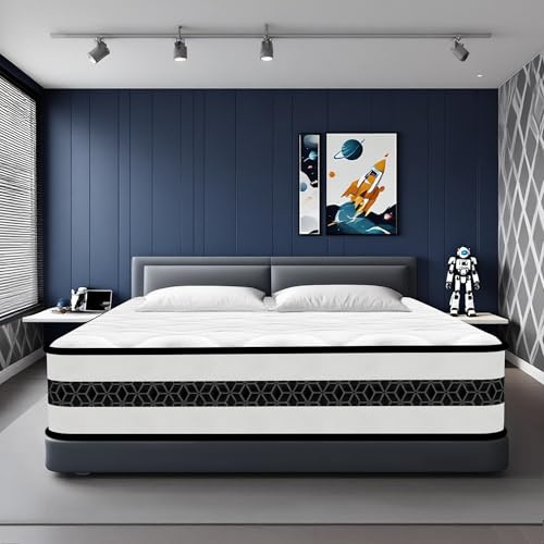 Matelas 140x190, Épaisseur 30 cm, Matelas Hybrid, Mousse à Mémoire de Forme et Ressorts Ensachés, Certifié Öko-Tex, 7 Zones Différenciées, Orthopédiques, Hypoallergénique, Soutien Équilibré, Durable
