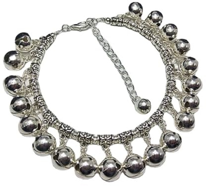 Bracelets à la Cheville à Cloche argentée pour Femmes, Cheville de Sandales dans la chaîne de bassins, chaîne aux Pieds Nus avec de Cloche argentée avec de Cloche argentée