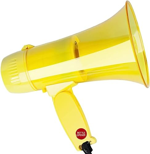 megafon, Megafonhögtalare Megafon 20 watt Power Bärbar Bullhorn Siren/Alarm Och 240-talsinspelning (Gul)