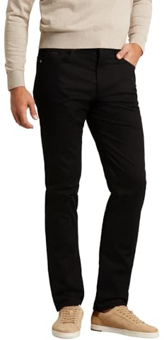 bugatti Men's Jeans Black Regular Fit Five Pocket Cotton Power Stretch Denim, Black (Black 290), 34 W/34 L
