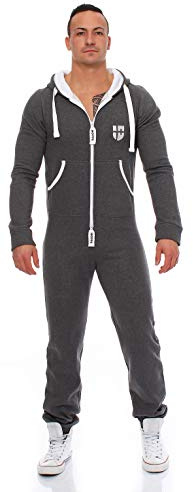 Gennadi Hoppe Tuta da uomo Onesie Jogger Tuta intera Slim Fit, grigio scuro, XXXL