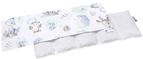Medi Partners Cherry Pit mikrovågssäker 60x20cm storkornig värmekudde 800g 100% bomull 5 kammare avtagbart överdrag - Cherry Pit kudde för nacke och axlar, kylterapi (Hjort och Igelkott)