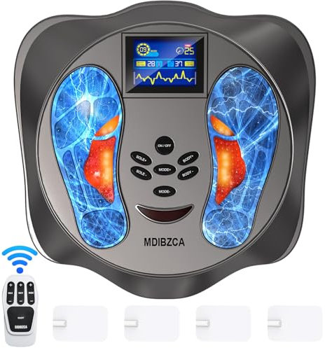 Durchblutungs-Stimulator Beine - MDIBZCA Fußmassagegerät, EMS Elektrisch Fussmassagegerät, 25 Modi TENS Muskelstimulation für Körperschmerzreflexe