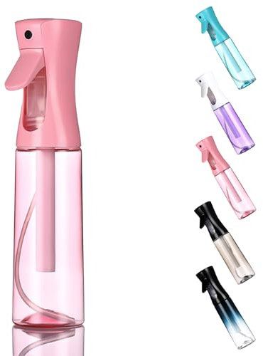 WOODFIB Spray Bottle for Hair, Continuous Fine Mist Water Spray Bottle, Empty Spray Bottle for Salon, Plants, Pets, Home Cleaning - 300ml (Pink)