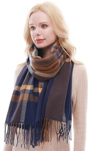 RIIQIICHY Bufanda Mujer Invierno Cuadros Pañuelos Fular Foulard Grande Pashmina Chal Fiesta Estola