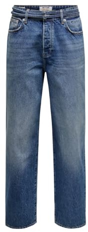 ONLY & SONS Onsfade Loose MB Belt 4953 Tai DNM, Media Blu Denim, 36W x 32L Uomo