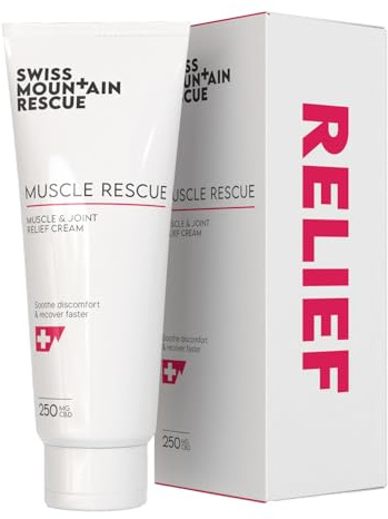 Muscle & Joint Relief Cream by Swiss Mountain Rescue | Pain Relief | Muscle Recovery | Helps with Back, Shoulder, Knees & Neck Pain | Fast-Absorbing Formula | Helps with Recovery