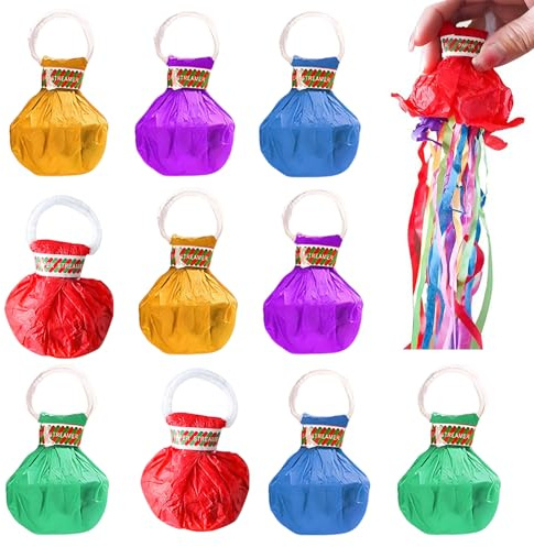 JURENEE 10 Piezas Serpentina para Fiesta, Serpentinas para Bodas Lanzadas a Mano, Serpentinas de Confeti, Seguras e Inofensivas, Fáciles de Usar, Ideales para Bodas, Fiestas de Cumpleaños