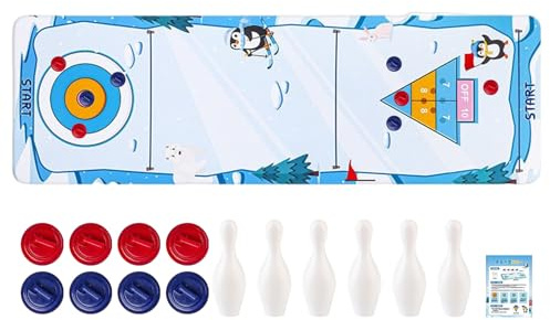 Juego De Curling De Mesa Entretenimiento Familiar Educativo y Plegable | Juego de Mesa Deportivo de Curling Para Ninos Ninas Adultos y Fanaticos Juegos en Familia