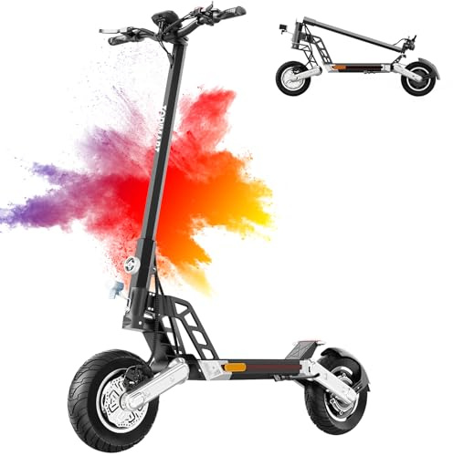 TODIMART E Roller mit Straßenzulassung G2 ABE, Reichweite bis zu 60-65 km, Maximale Belastung 150KG Offroad-Reifen 10 Zoll Faltbarer tragbarer Elektroroller