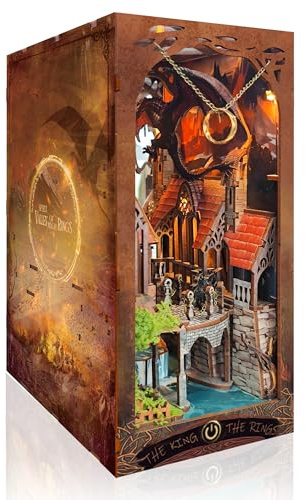 STRUCWOOD DIY Book Nook Kit with LED Light Fantasy Miniature Dollhouse | 3D Wooden Puzzle for Bookshelf Insert Decor, Magic Book House Stand Bookend for Adults, Great Birthday Gift for Family Friend