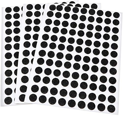 Adsamm® / 324 x Selbstklebende Filzgleiter/Schwarz/ø 10 mm/Rund / 1.5 mm dünne Selbstklebende Möbelgleiter aus Filz
