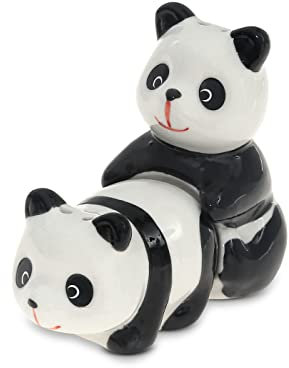 Saliera e Pepiera Set in Porcellana - Porta Sale Pepe Carini - Regalo Inaugurazione Casa, Regalo Matrimonio, Regalo di Compleanno per Coppie - Saliera Pepiera - Decorazione Animale (Panda)