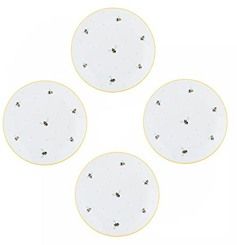 Rayware Price & Kensington Sweet Bee Porcelain 20.5cm Side Serving Plate (Set of 4)