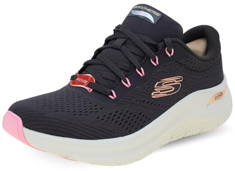 Skechers Arch Fit 2.0 Big League - Tenis para Mujer, Malla de Peltre con Ribete múltiple, 39 EU
