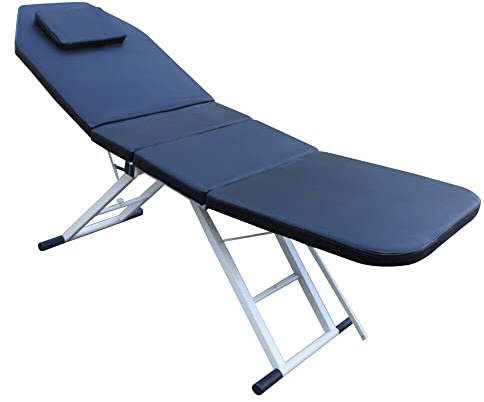 EurHomePlus Lettino da massaggio pieghevole sedia cosmetica lettino massaggiante portatile salone spa salone letto viso bellezza tavolo massaggio sedia 71 (nero)