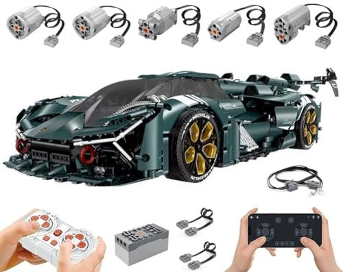 Technik Auto für Lambo Terzo Millennio, Mit Motoren Set, 1:8 Groß Auto Modellbausatz, 3466 Teile Klemmbausteine Auto Bausteine MOC Set, Kompatibel mit Lamborghini Technik Auto