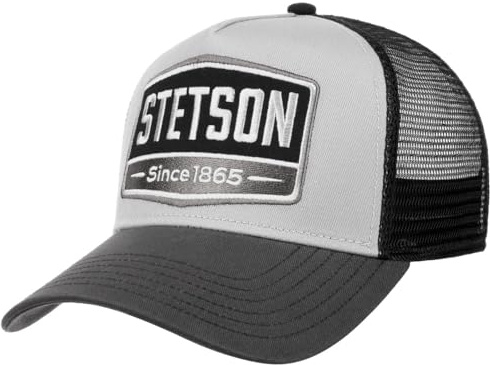 Stetson Highway Trucker Cap Snapback Baumwolle Herren Sommer Winter grau-schwarz One Size Small