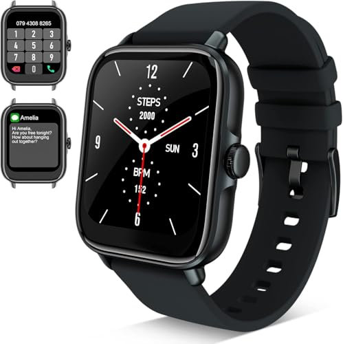 SMART-J PRIME PULSE - Smartwatch 1,7 con Doppio Cinturino Nero e Grigio | Chiamate, Whatsapp, Contapassi, Cardiofrequenzimetro, Assistente Vocale |Uomo e Donna, Compatibile Android e iOS