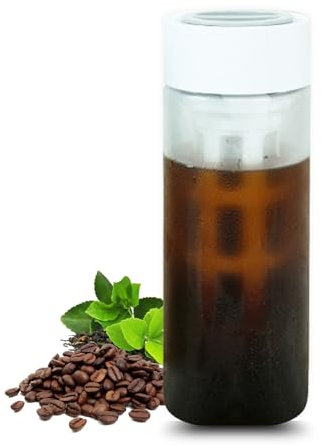 Ideal Swan Cold Brew Coffee Maker - 650ml Portable Iced Coffee Maker with Fine Mesh Filter, Versatile Cold Brew Tea Bottle for Coffee and Juice, Iced Coffee Machine for Summer, Outdoor, Travel, Home