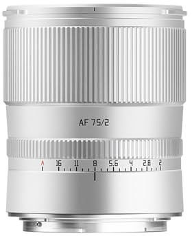 TTARTISAN AF 75 mm F2 för Z-Mount silver, porträttobjektiv, autofokus, fullformat-primeobjektiv för Nikon Z-Mount (Z, silver)