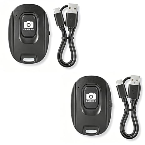 2 unidades de mando a distancia Bluetooth recargable para smartphone, disparador remoto inalámbrico, disparador de cámara para teléfono móvil, accesorios para Android, botón Bluetooth para fotos y