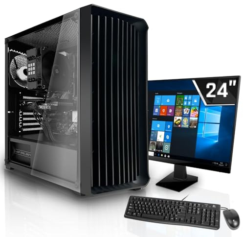 SYSTEMTREFF Office Komplett PC Set AMD Ryzen 5 5600 6x4.4GHz | Nvidia Geforce GT 1030 2GB DX12 | 512GB M.2 NVMe | 16GB DDR4 RAM | Silent Desktop Paket Computer Rechner für Büro Business Multimedia