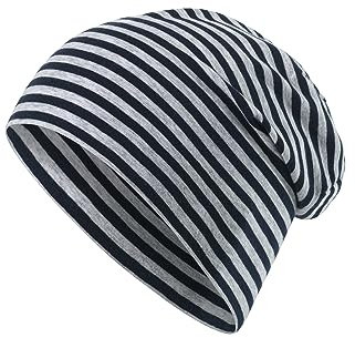 Sterntaler OCS Beanie - Lässige Slouch Beanie Mütze aus Melange Singlejersey geringelt (Bio) - Unisex Kopfbedeckung - variabel tragbar - Baby und Kinder Übergangsmütze, marine, Größe 55