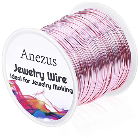 Anezus Jewelry Wire for Jewelry Making, Craft Wire Tarnish Resistant Copper Beading Wire for Jewelry Making Supplies and Crafting (Pink Rose Gold, 18 Gauge)
