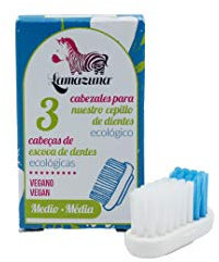 Lamazuna - Lot de 3 recharges pour brosses à dents Lamazuna de dureté moyenne