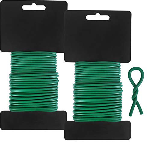 tenn well 3.5mm Garden Wire, 16M Flexible Soft Plant Wires Twist Ties for Gardening Climbing Plants, Vines, Shrubs and Flowers (Green)
