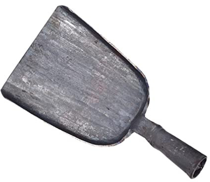 BESTonZON Pelle à charbon, pelle à cendres, pelle à charbon, pelle à nourriture, pelle de nettoyage pour cheminée, pelle galvanisée - Accessoire de cheminée pour barbecue à bois