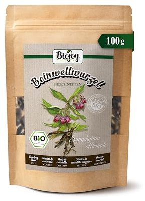 Biojoy Thé de Racine de consoude BIO (100 g), séché et coupé (Symphytum officinale)