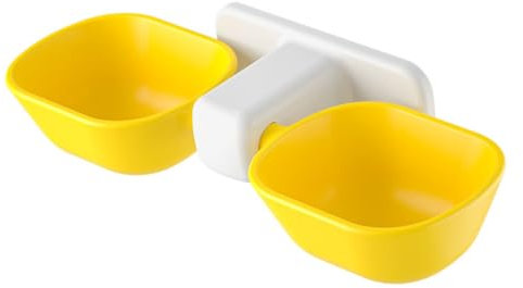 Happyyami Bol De Nourriture Muraux pour Animaux Double Distributeur De Nourriture Et Eau pour Chats Et Chiens Design Amovible Et Pratique Facile à Nettoyer