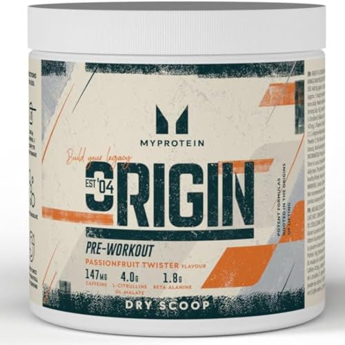 Myprotein Origin Pre-Workout-Pulver | 147 mg Koffein, L-Citrullin und Beta-Alanin | Leistungsstarke Pre-Workout-Formel | Passionsfrucht-Twister, 288 g, wiederverschließbarer Wanne