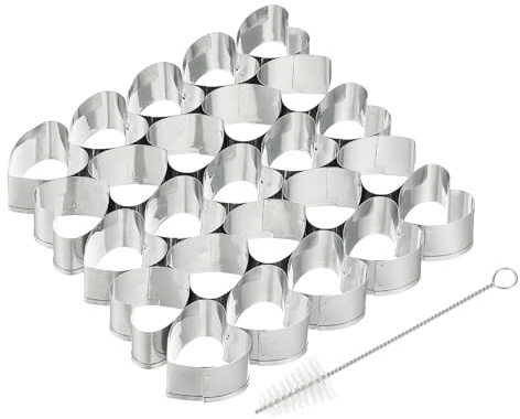 sourcing map Heart Cracker Cutter, Heart Cookie Cutter, Home Kitchen Utensil for Cookie Fondant Making Silver
