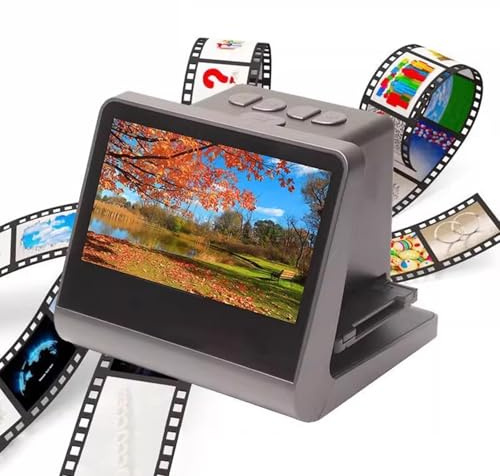 48 MP digital filmbildskanner, negativ film och bilddigitaliserare, med stor 5 tums LCD-skärm, konvertibel färg och svart och vita negativa och 35 mm bilder,inbyggd 16 GB