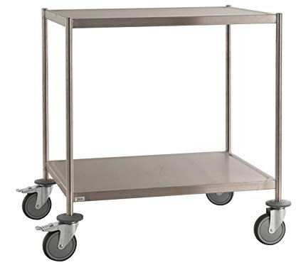 Lagerino Tischwagen Edelstahl vollständig verschweißt, 2 Böden C3, 18/8, 2 Ebenen, 1075x575x900 mm, 200 kg Tragfähigkeit, Rostfrei