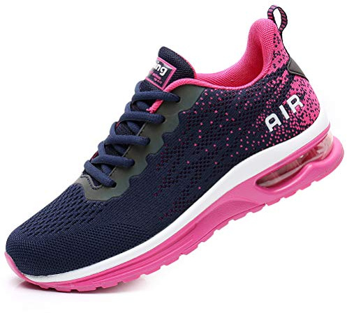 FLARUT Scarpe da Ginnastica Corsa Sportive Fitness Donna Running Sneakers Basse Interior Air Casual all'Aperto(Blu Rosa,39)