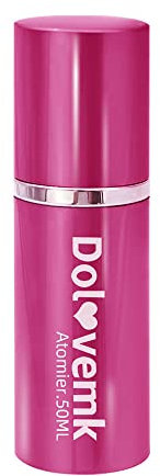 Dolovemk Sprühflasche - 50 ml Feinnebel-Zerstäuberflasche mit feinem Nebel, nachfüllbare Flüssigkeitsbehälter für Reiseparfümzerstäuber, mit 1 Trichter 2 Tropfer 1 Parfümdiffusorpumpe (Rose)