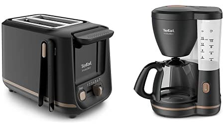 Tefal Includeo Frühstücks-Set |Toaster mit 7 Bräunungsstufen | Filterkaffeemaschine für 12-15 Tassen | schwarz