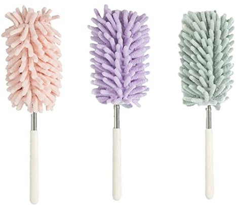 3 Piezas Plumero extensible de microfibra，Plumero de Limpieza，para limpieza de oficinas, muebles, coches, aire acondicionado y ventiladores de techo.