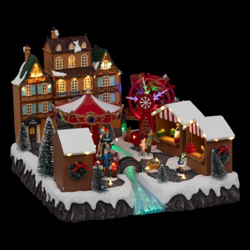 Feeric lights and Christmas - julby animerad/musikalisk julmarknad 56 led + transfo