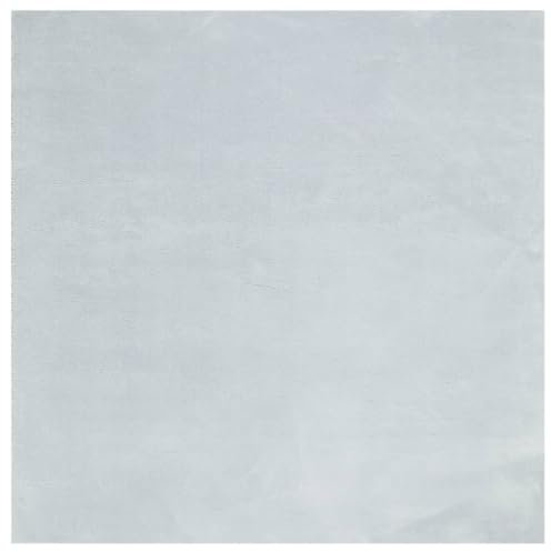 vidaXL Soft and Fluffy Square Area Rug- Blue Short Pile, Machine Washable, Non-Slip Backing, Suitable for Underfloor Heating Indoor Spaces - 160 x 160 cm