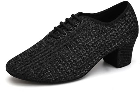 YCALCP Tanzschuhe Training Damen Latein Salsa Ballroom Geschlossen Schuhe Standard & Latein Sneaker Tanzschuhe,LHD-301-Schwarz-5-ZB-S,EU 35