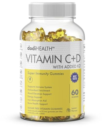 Immunity Gummies – Vitamin C, Vitamin D3 & Vitamin K2 – Sugar-Free Immune Support for Daily Wellness – High-Strength Vitamins in Tasty Gummies – 60 Gummies
