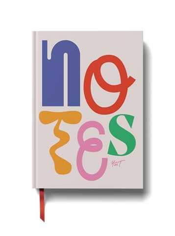 Yop & Tom Lined Notebook (A5) - Notes in Motion - Hardback Journal - Medium Ruled - Rainbow