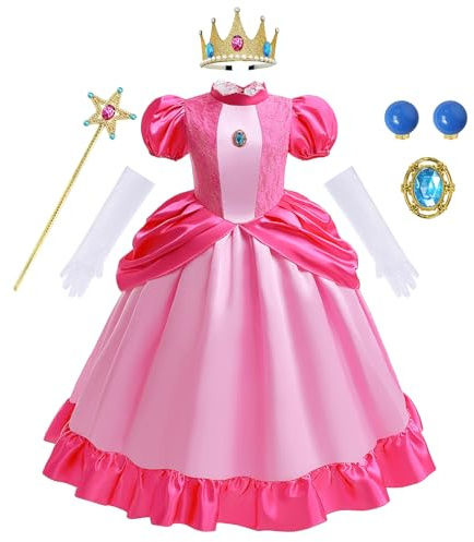 RUXINRUA 4-11 Years Girls Dress Cosplay Costume for Toddler Kids, Pink Birthday Party Halloween Carnival Stage Outfit