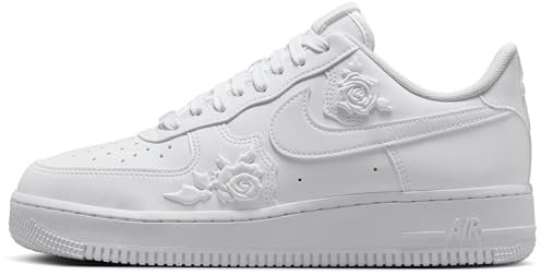 NIKE Herren AIR Force 1 '07 Sneaker, Weiß, Weiß, Schwarz, 40.5 EU